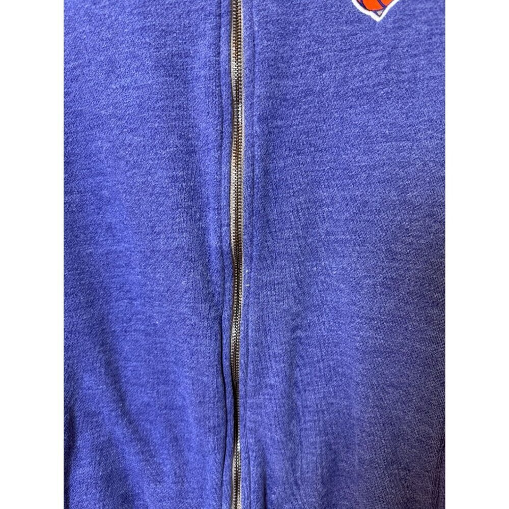 New York Knicks Mens Med 47 Brand Blue Gray Full Zip Track Jacket NBA Logo - Picture 5 of 13